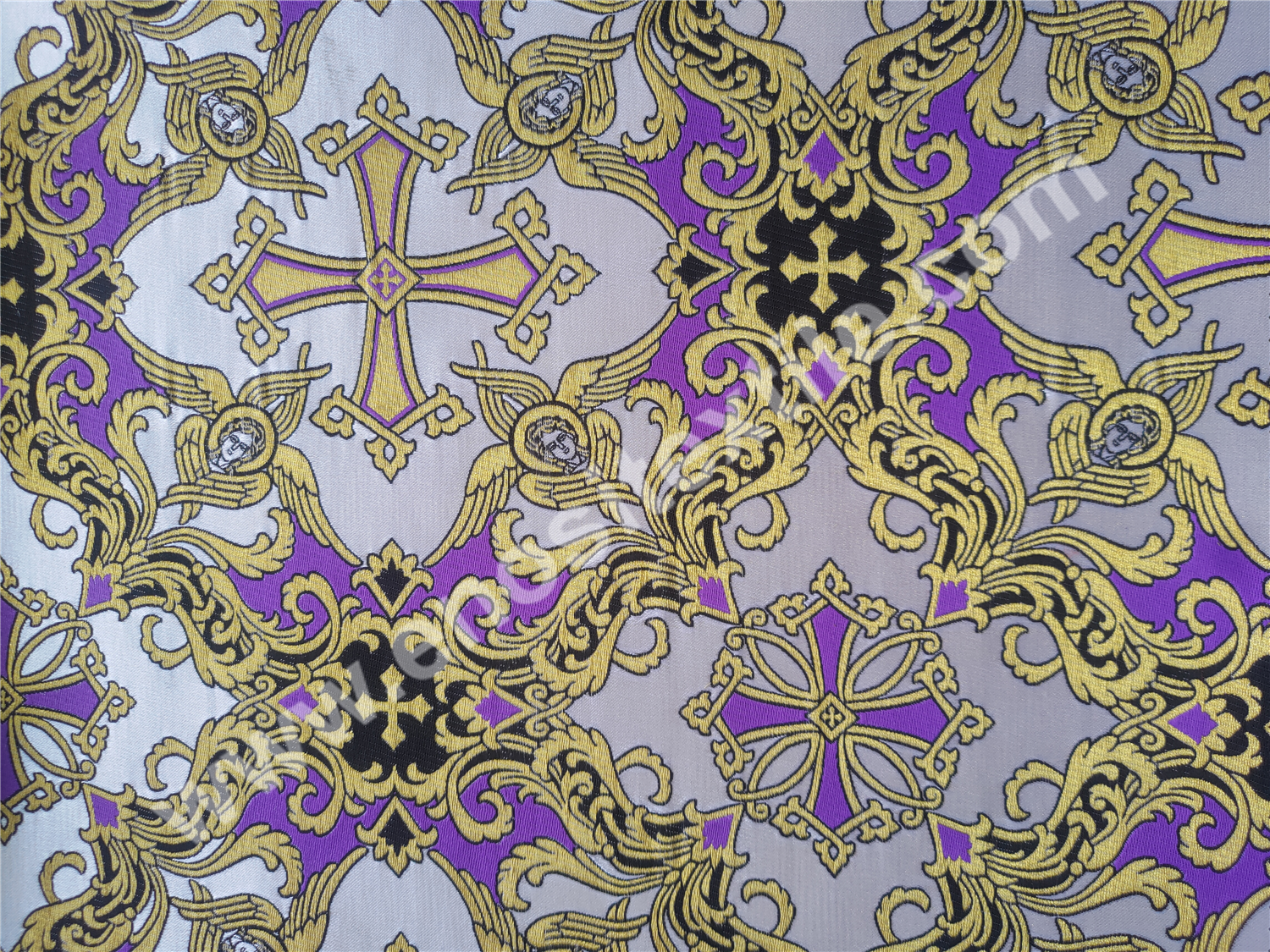 KL-5001 BLACK-GOLD-PURPLE Metallic Fabric